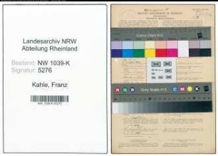 Entnazifizierung Franz Kahle , geb. 06.08.1891 (Lehrer)