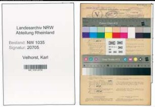 Entnazifizierung Karl Velhorst , geb. 19.01.1900 (Hauer)