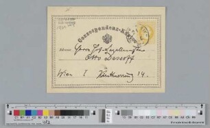 Postkarte an Otto Dessoff