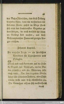 Zehntes Kapitel. Die vierzehn Berge - ein herrliches Remedium für Hypochondrie und Podagra
