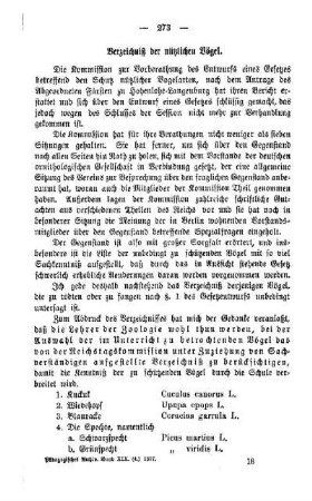 Verzeichnis der nützlichen Vögel