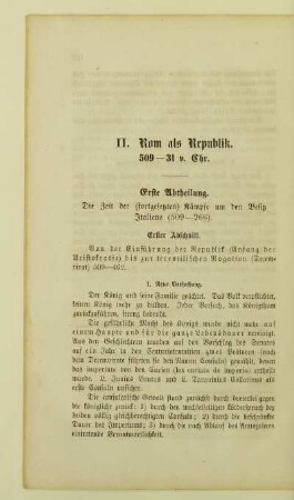 II. Rom als Republik. 509 - 31 v.Chr