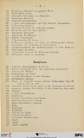 Skulpturen (Nr. 216-252)