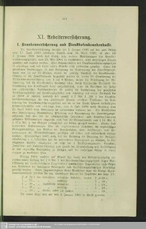 XI. Arbeiterversicherung