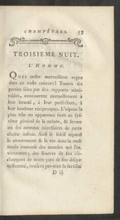 Troisieme Nuit. L'Homme.