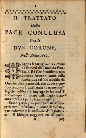 Historia della pace fra le due Corone nell'anno 1659