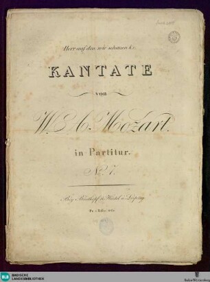 Herr auf den wir schauen &c. : Kantate; No. 7