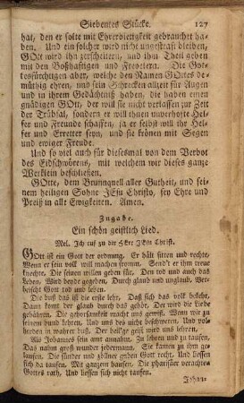 Zugabe. Ein schön geistlich Lied.