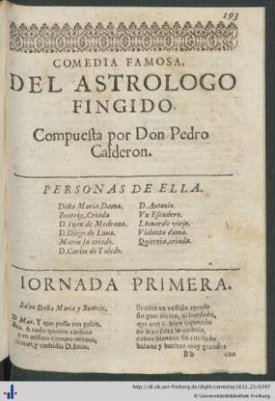 Comedia famosa, del Astrologo fingido.