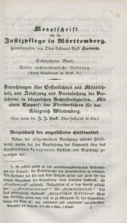 Dritte außerordentliche Lieferung. (Erstes Supplement zu Abthl. II)