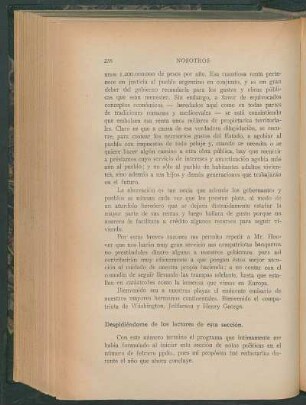 Despidiéndome de los lectores de esta sección