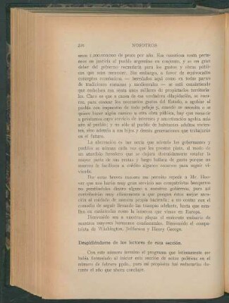 Despidiéndome de los lectores de esta sección