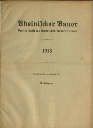 Rheinischer Bauer / 31. Jahrgang 1913