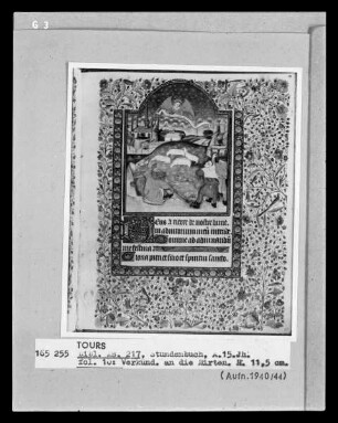 Stundenbuch der Anne von Bretagne — Verkündigung an die Hirten, Folio 10 recto
