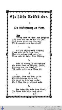 Christliche Volkslieder.