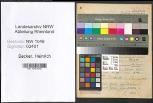 Entnazifizierung Heinrich Becker , geb. 22.05.1906 (Baecker)