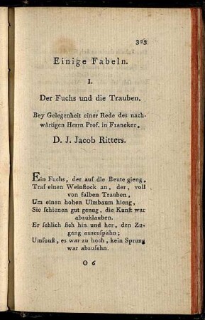 Einige Fabeln.