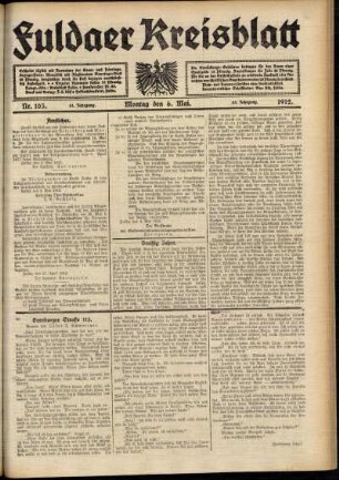 Ausgabe vom Montag, den 06. Mai 1912.