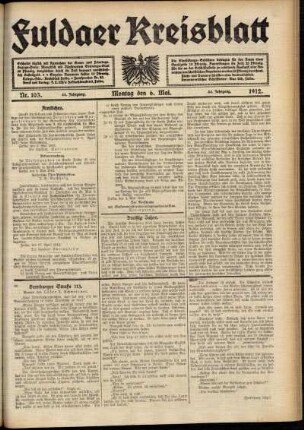 Ausgabe vom Montag, den 06. Mai 1912.