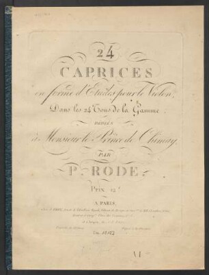 24 Caprices en forme d'Etudes pour le Violon, Dans les 24 Tons de la Gamme