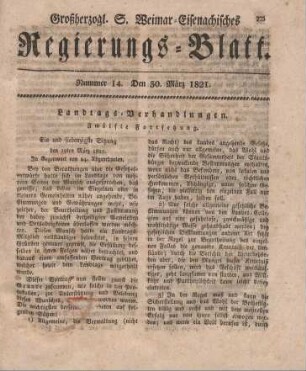 Nr. 14 : 30. März 1821