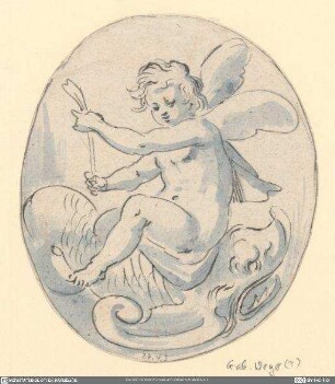 Putto auf einem Fisch