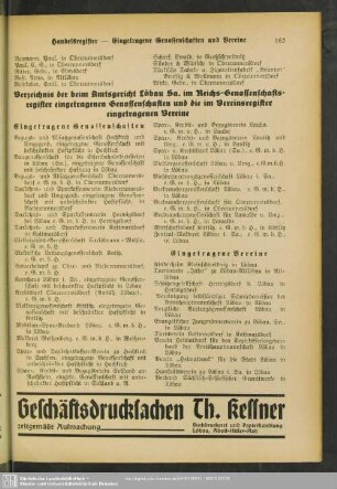 Eingetragene Genossenschaften und Vereine