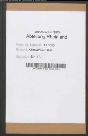 Verwaltung vakanter Pfarrstellen. Generalia