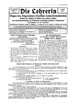Schulpolitisches Programm des Allgemeinen Deutschen Lehrerinnenvereins (Entwurf)