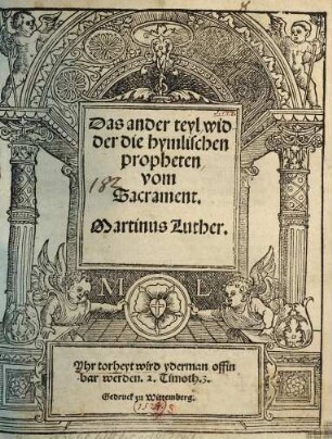 Das ander teyl widder die hymlischen propheten vom Sacrament