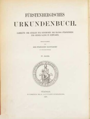 Fürstenbergisches Urkundenbuch, 4. Quellen zur Geschichte der Grafen von Fürstenberg vom Jahre 1480 - 1509