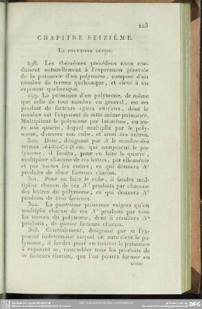 Chapitre seizième. Le Polynome défini