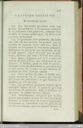 Chapitre seizième. Le Polynome défini