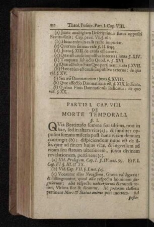 Partis I. Cap. VIII. De Morte Temporali.