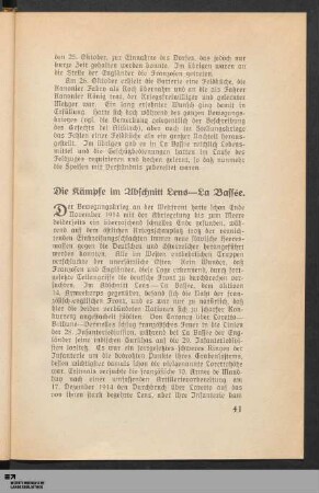 Die Kämpfe im Abschnitt Lens-La Bassée