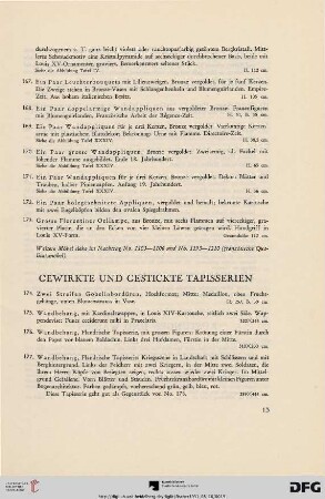 Gewirkte und gestickte Tapisserien (Nr. 174-182)