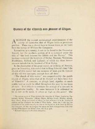 The history of the church & manor of Wigan in the county of Lancaster. 1