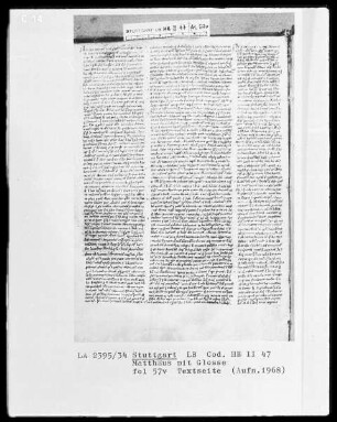 Evangelium secundum Matthaeum cum Glossa ordinaria - Florilegium sententiarum — Matthäusevangelium