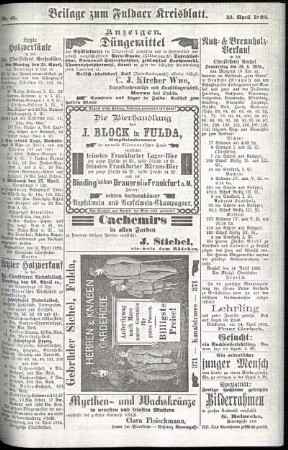 Zweite Ausgabe vom Samstag, den 23. April 1892.