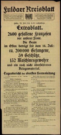 Ausgabe vom Samstag, den 24. Juli 1915.