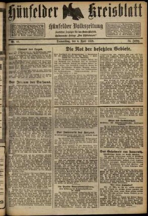 Ausgabe vom Donnerstag, den 04. April 1929.