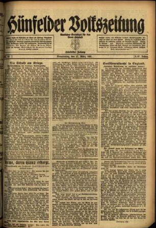 Ausgabe vom Donnerstag, den 17. März 1921.