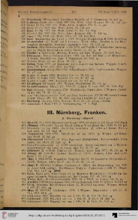III. Nürnberg, Franken (Nr. 455-704)