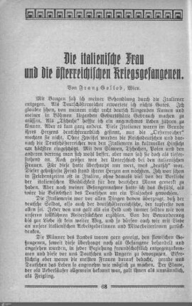 Die italienische Frau und die österreichischen Kriegsgefangenen.