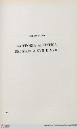 Libro nono. La teoria artistica dei secoli XVII e XVIII