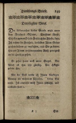 Dreyßigster Brief. - Neun und dreyßigster Brief.