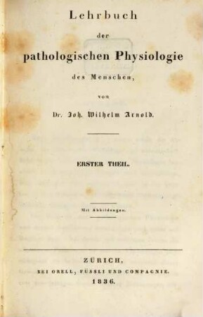 Lehrbuch der pathologischen Physiologie des Menschen, 1