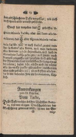 Anmerkungen zum IX. Kapittel. Vom Tacte