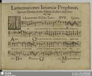 Lamentationes Ieremiæ Prophetæ. I. Lamentatio. XVII. Incipit lamentatio Jeremiae prophetae