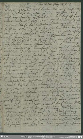 Eigenh. Brief von Dorothea von Schlegel an August Wilhelm von Schlegel, Jena, 25.08.1800